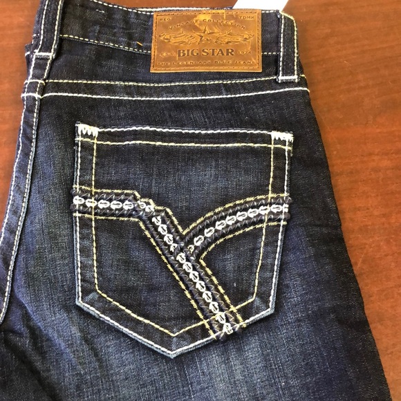 NWT Big Star Union Vintage Jeans, Thick Stitch Embroidered - Picture 6 of 12